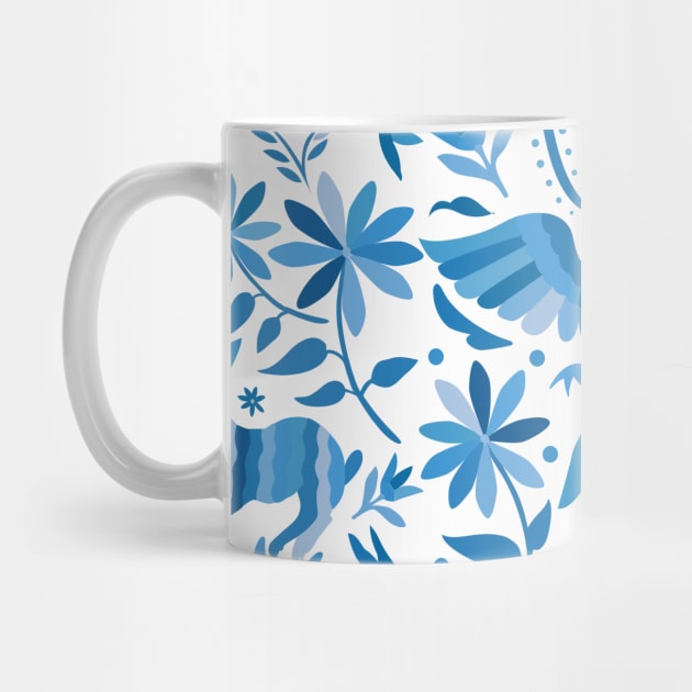 Mexican Otomí Design in Light Blue by Akbaly